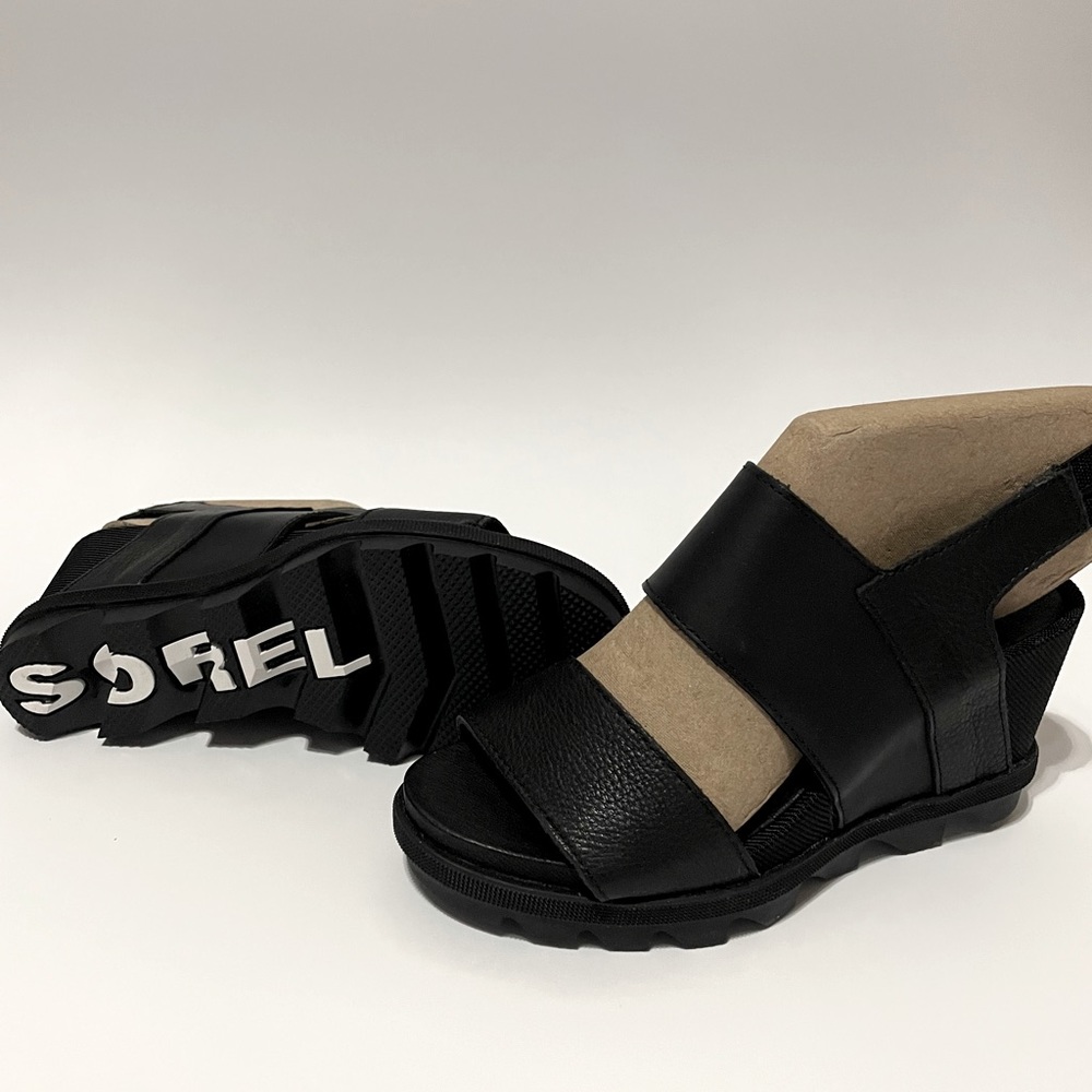 BNWT Sorel Joanie II Slingback Wedge Size 5 Black